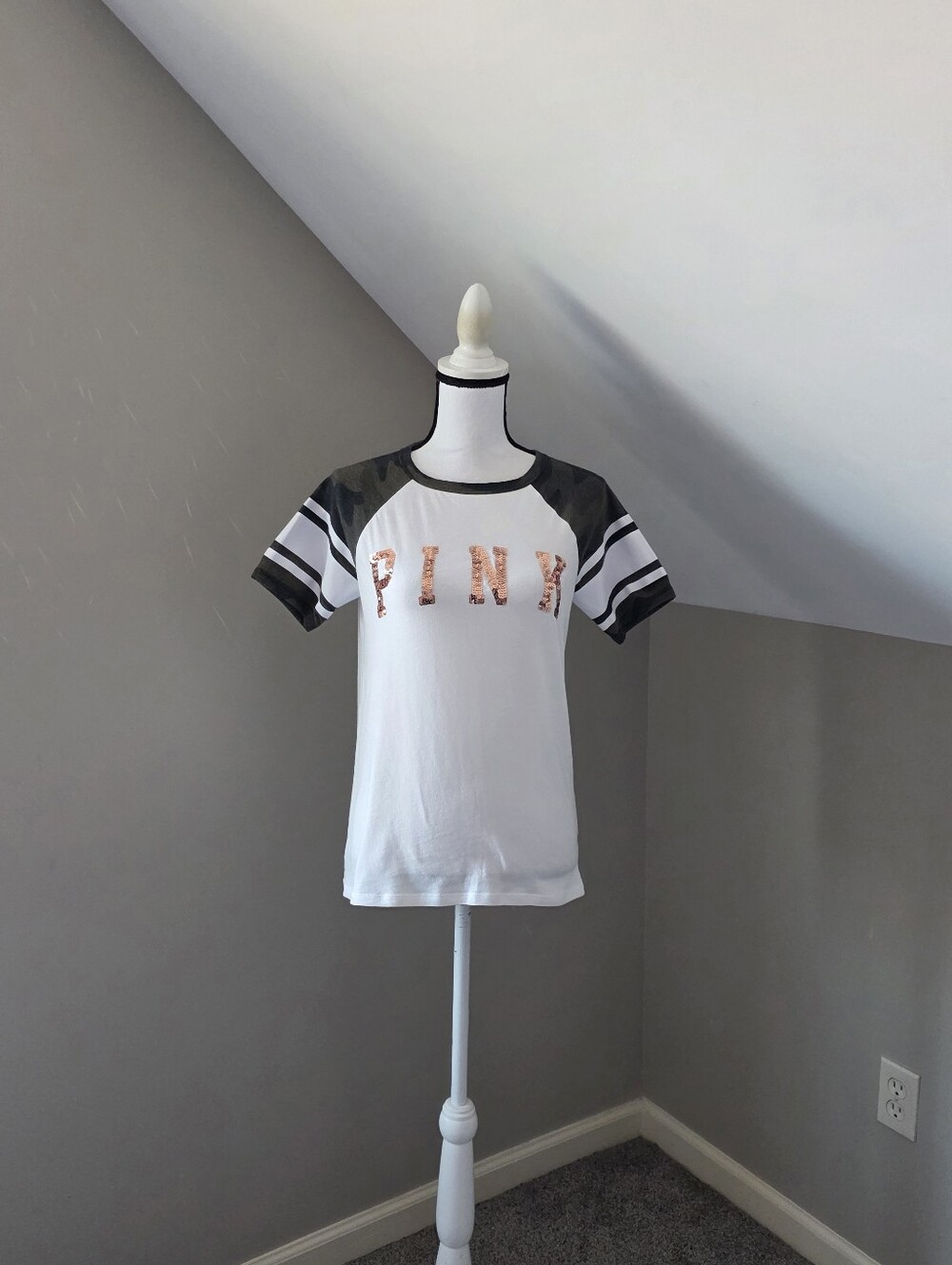 Pink Victoria's Secret Camo Bling Shirt